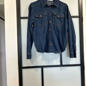 Zara Blue Denim Button Down Shirt